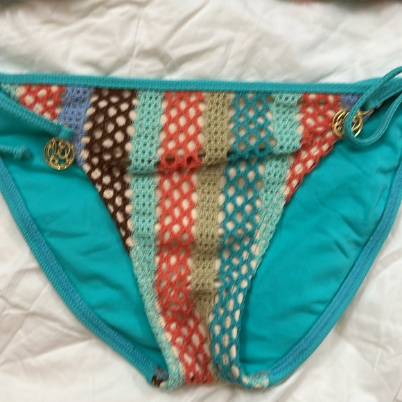 Luli Fama Swimwear Bikini (SIZE: L, LARGE) Triangle Top + Side Tie Bottom - Picture 3 of 6